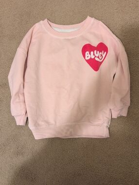 Pink Heart Logo Kids Sweatshirt by Bluey